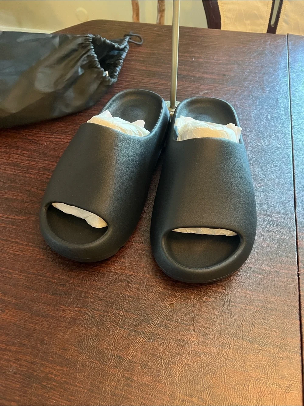 Men's Black Slide Sandals - Comfortable Casual Slip-Ons